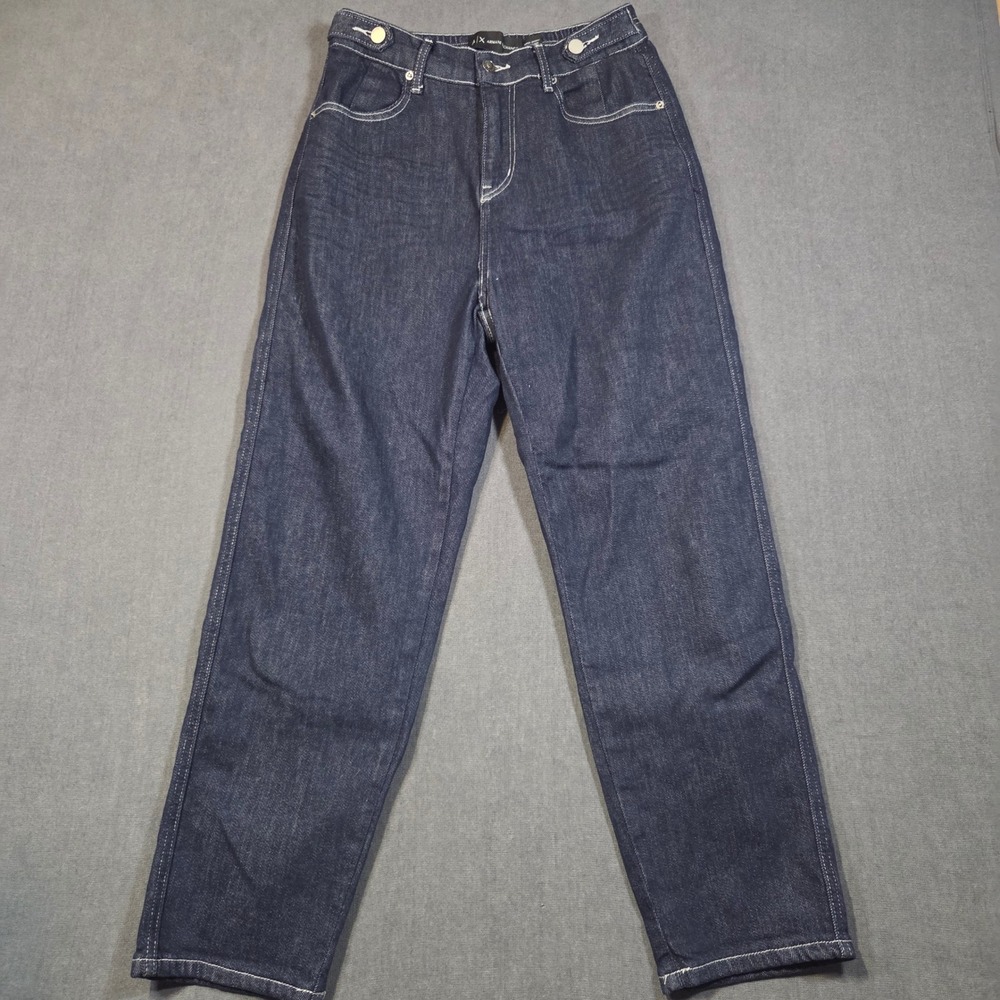 Armani Exchange Jeans Womens 30 Blue Super Skinny High Rise Contrast Stitch
